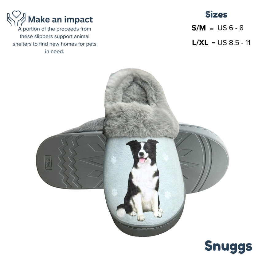Border Collie Dog pet Lovers Comfy Snuggs Slippers