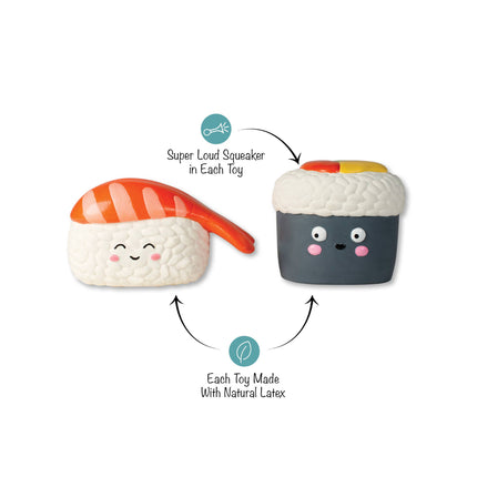 Dog Toy Sushi Theme 2pc Soymates Latex Toy Set
