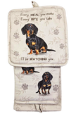 Dachshund Black, oven mitt set