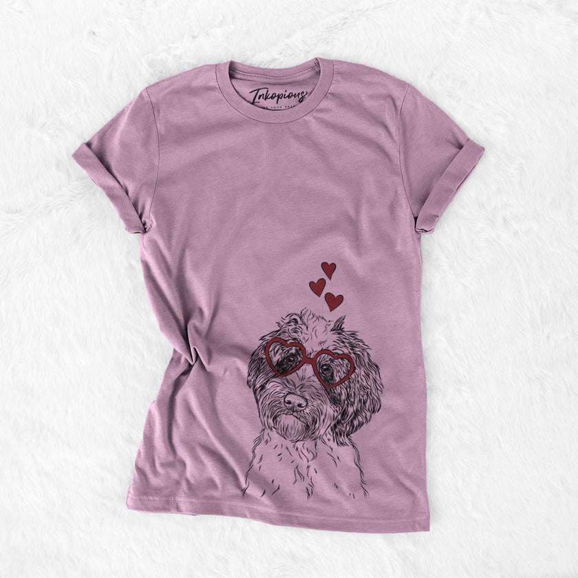 *Rooney the Aussiedoodle - Bella Canvas Unisex Crewneck: Heather Sage / Bare (No Glasses) / Large