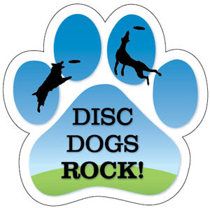 Show off your love for your favorite furry friend with our Disc Dogs Rock Paw Magnet! Perfect for your car trunk or any magnetic surface, this adorable paw-shaped magnet features a vibrant image of your favorite dog or cat breed saying. Made from durable, weather-resistant materials, it’s designed to withstand the elements while adding a touch of personality to your vehicle or home.