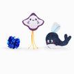 Cat Toy Whale Stingray Interactive Play Catnip Filled Plush Toy Set
