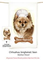 Chihuahua Long Hair Fawn Flour Sack Kitchen Towel