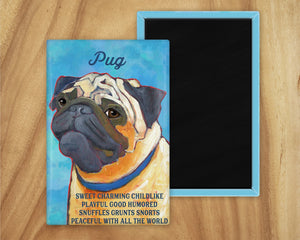 Pug Fawn Profile Magnet UD