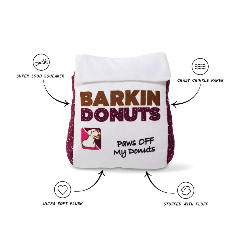 Wagsdale Barkin Donuts Donut Bag Plush Dog Toy