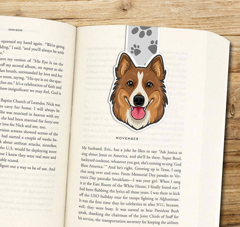 Collie Dog Reversible Magnetic Bookmark