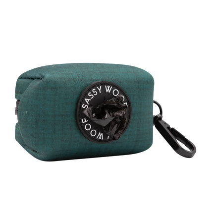 Dog Waste Bag Holder Forest Green With Clasp