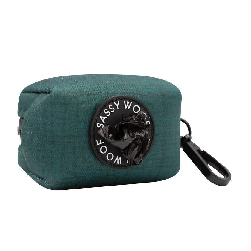 Dog Waste Bag Holder Forest Green With Clasp