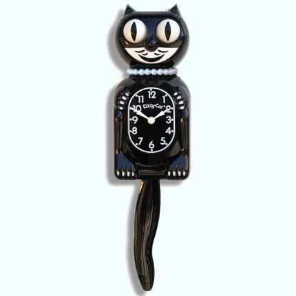 Black Miss Kitty Cat Klock