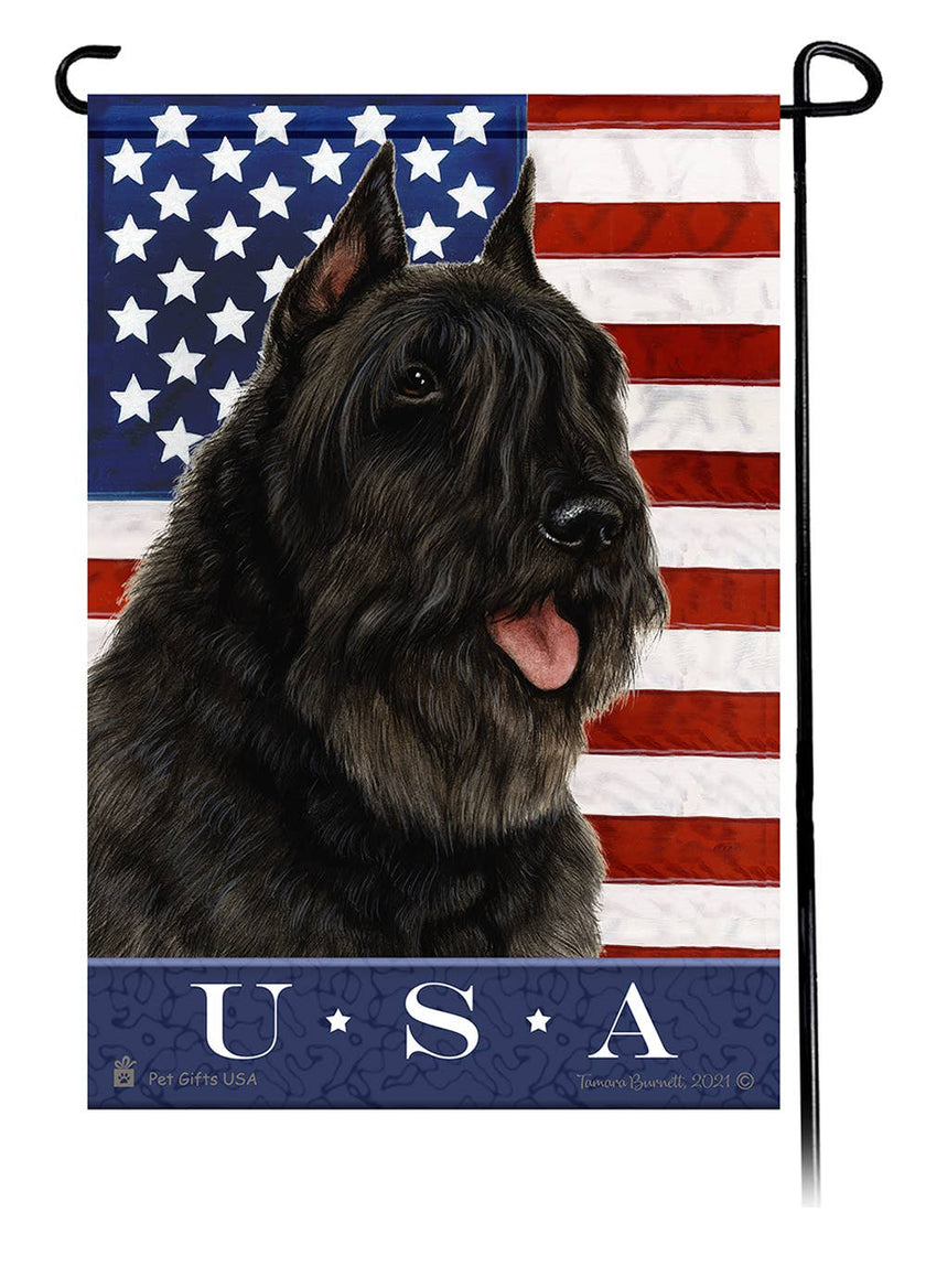 Bouvier Black True Blue Garden Flag