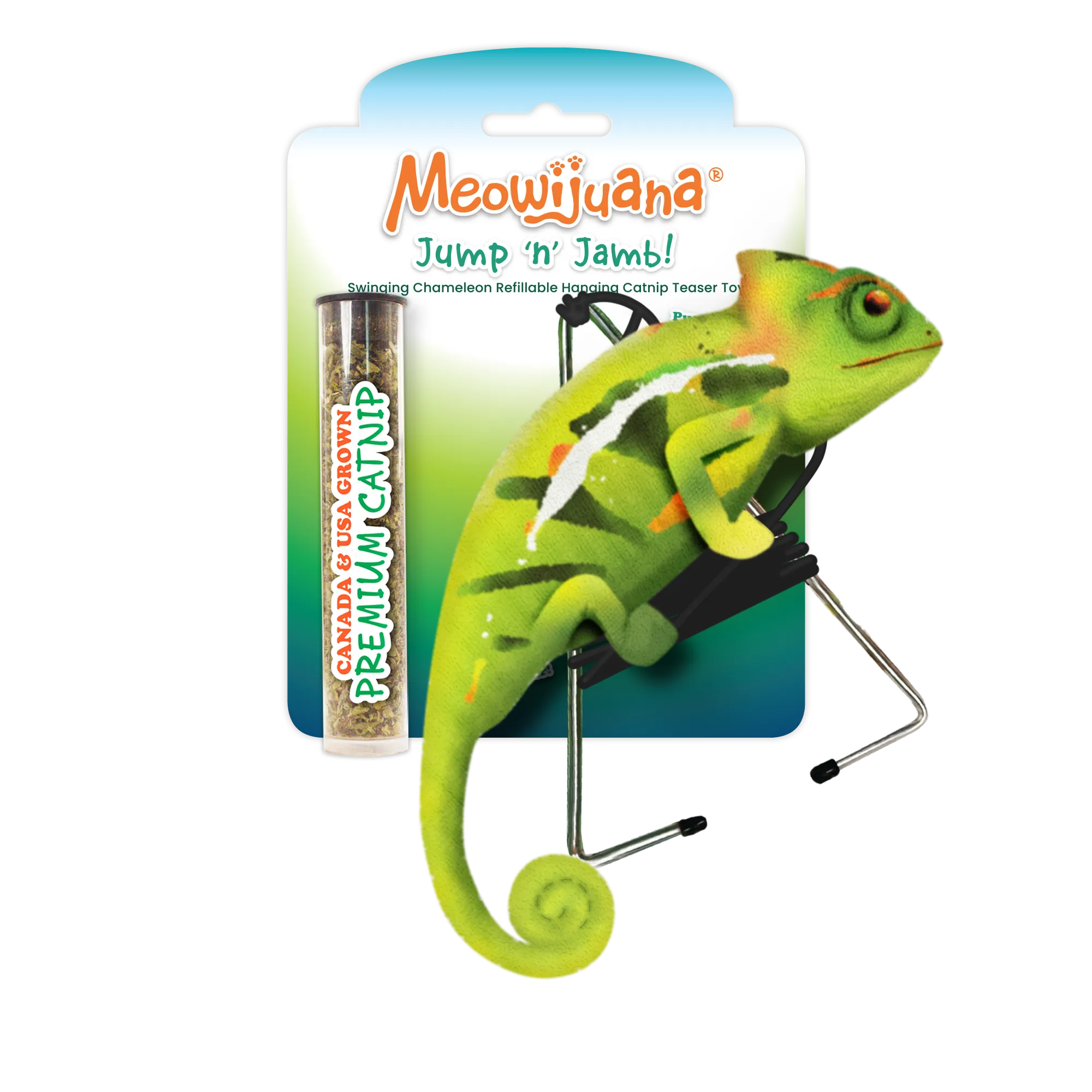 Meowijuana® Jump 'n' Jamb Chameleon Interactive Cat Toy