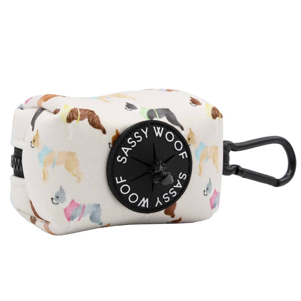 Dog Waste Bag Holder Bold Boston Terriers With Clasp