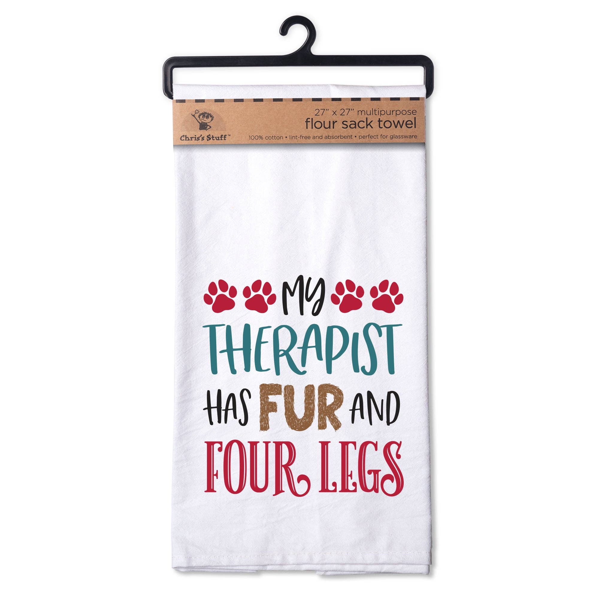My Therapist Has Fur Flour Sack Towel
