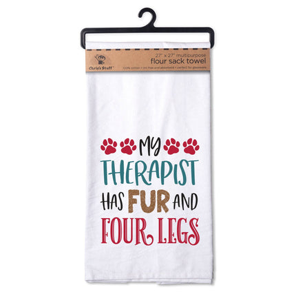 My Therapist Has Fur Flour Sack Towel