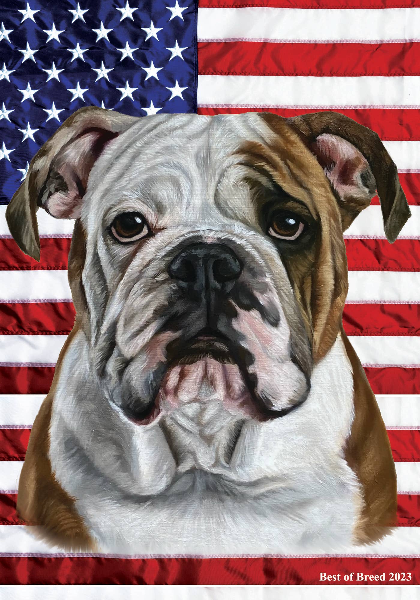 English Bull Dog All-American III Garden Flag