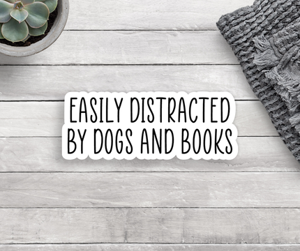 Dogs And Books Sticker Vinyl Decal