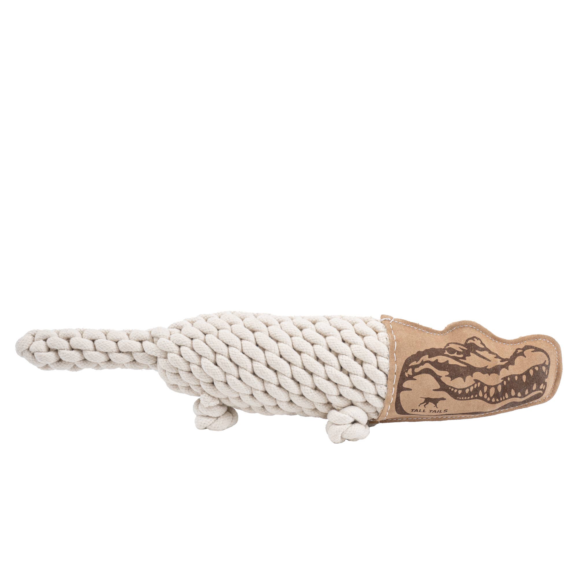 Dog Toy Crocodile Natural Leather Crunch Rope Toy
