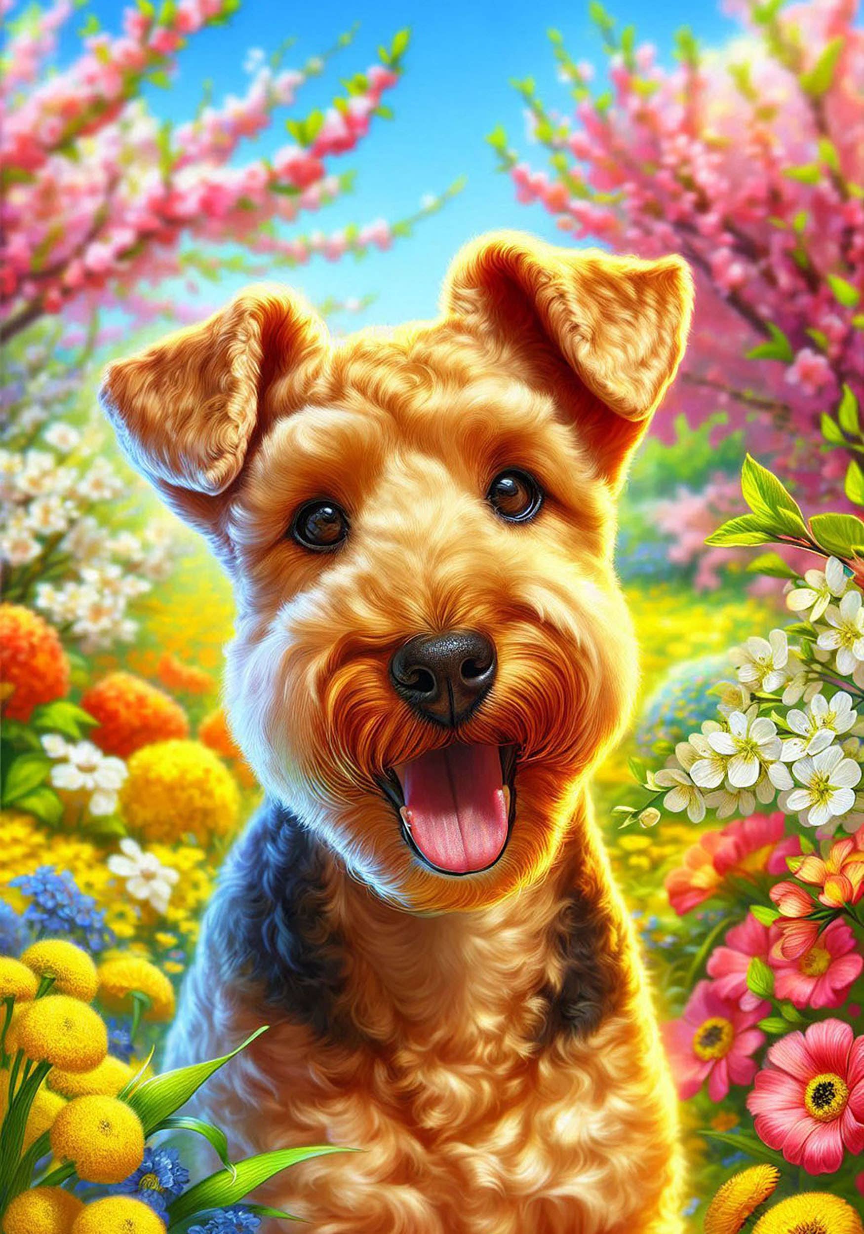 Lakeland Terrier Colorful Spring Large House Flag