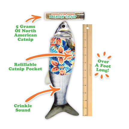 Meowijuana® Get Kickin' Big Fishy Tourist Kicker Cat Toy