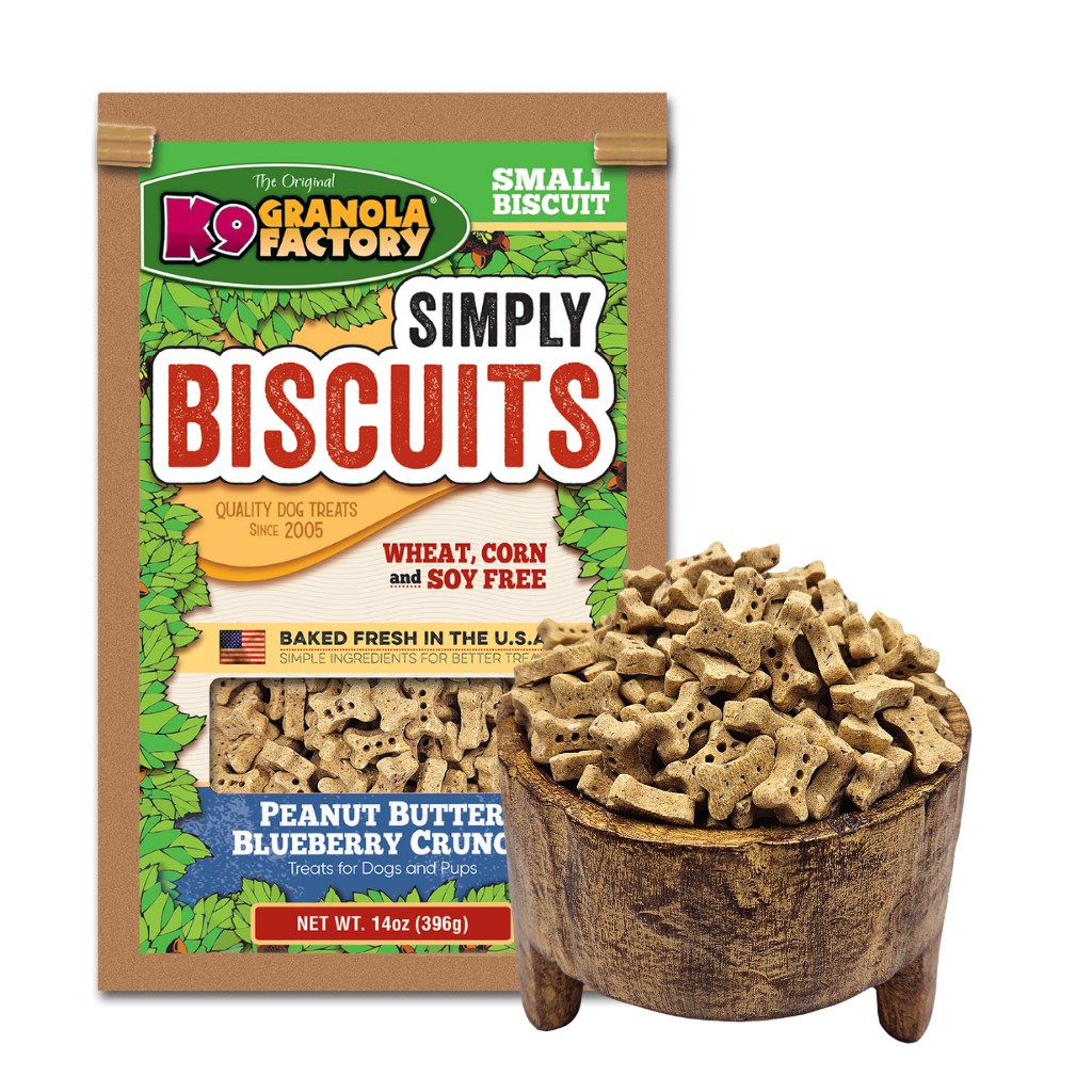 Dog Treats Simply Biscuits Small Peanut Butter Blueberry Recipe 14OZ