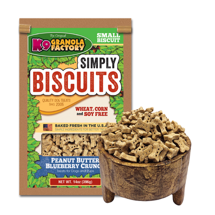 Dog Treats Simply Biscuits Small Peanut Butter Blueberry Recipe 14OZ