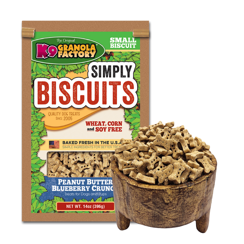Dog Treats Simply Biscuits Small Peanut Butter Blueberry Recipe 14OZ