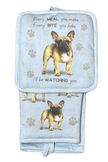 French Bulldog, oven mitt set