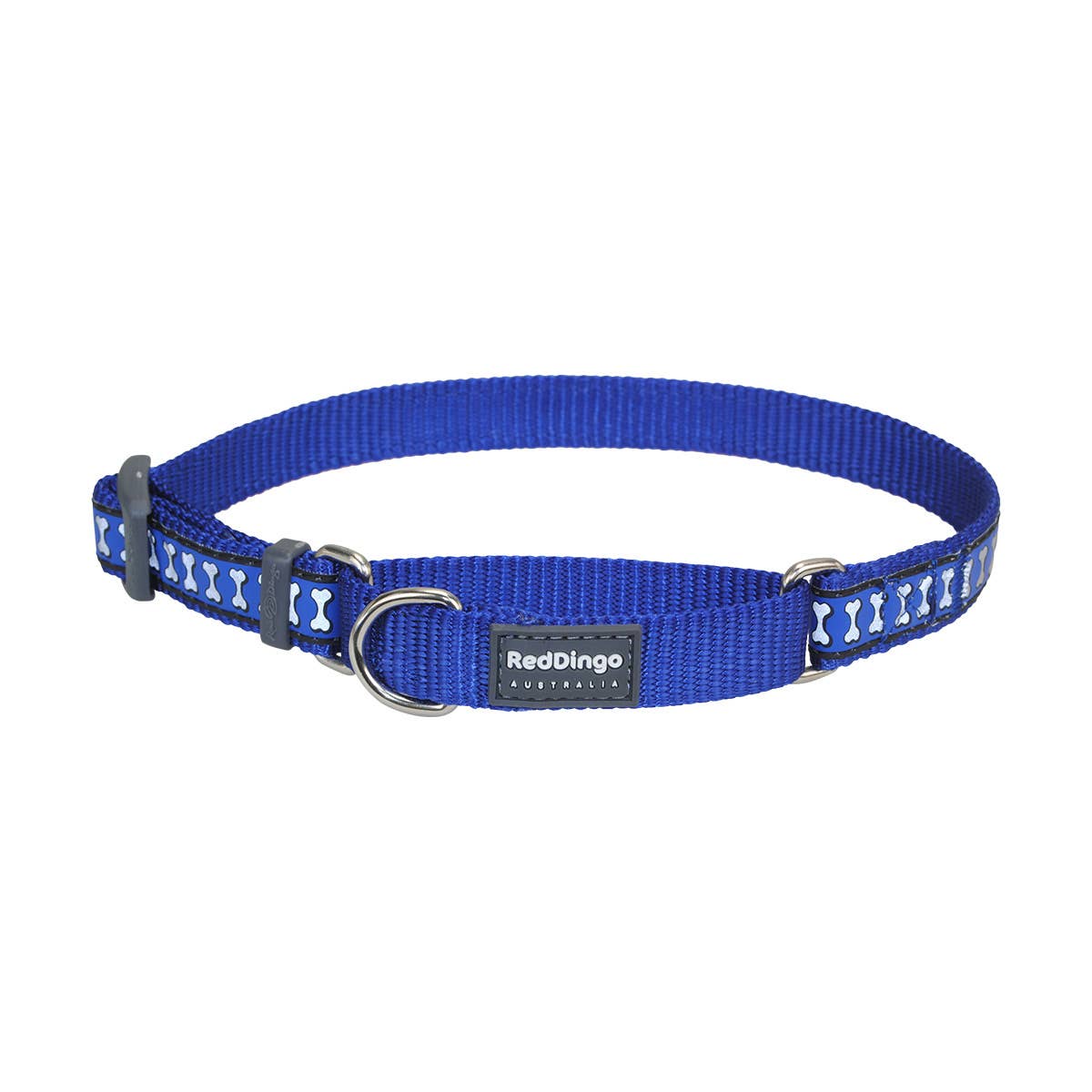 Martingale Dog Collar Reflective Bones Dark Blue