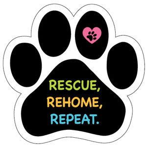 Show off your love for your favorite furry friend with our Rescue, Rehome, Repeat Paw Magnet! Perfect for your car trunk or any magnetic surface, this adorable paw-shaped magnet features a vibrant image of your favorite dog or cat breed saying. Made from durable, weather-resistant materials, it’s designed to withstand the elements while adding a touch of personality to your vehicle or home.