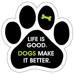 Show off your love for your favorite furry friend with our Life is Good. Dogs Make It Better. Paw Magnet! Perfect for your car trunk or any magnetic surface, this adorable paw-shaped magnet features a vibrant image of your favorite dog or cat breed saying. Made from durable, weather-resistant materials, it’s designed to withstand the elements while adding a touch of personality to your vehicle or home.