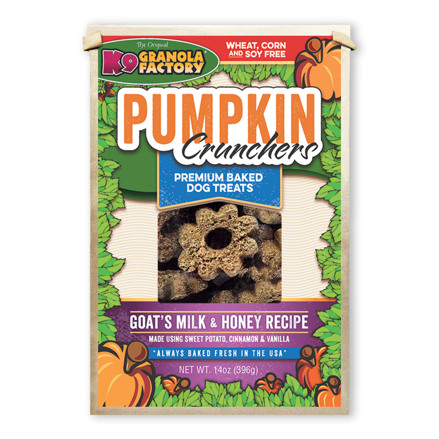 Pumpkin Crunchers, Goat's Milk & Honey Recipe Dog Treats, 14oz