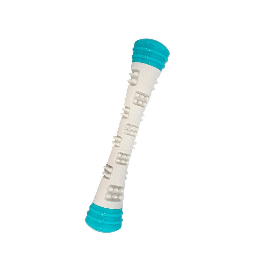 Totally Pooched Chew n' Squeak Stick Foam Rubber Sm Gry/Teal