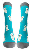 White Poodle Socks - Fun Novelty Dog Socks - Unisex