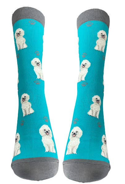 White Poodle Socks - Fun Novelty Dog Socks - Unisex