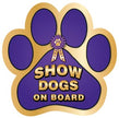 Show off your love for your favorite furry friend with our Show Dogs on Board Paw Magnet! Perfect for your car trunk or any magnetic surface, this adorable paw-shaped magnet features a vibrant image of your favorite dog or cat breed saying. Made from durable, weather-resistant materials, it’s designed to withstand the elements while adding a touch of personality to your vehicle or home