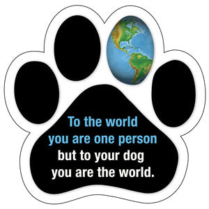 Show off your love for your favorite furry friend with our To Your Dog You Are The World Paw Magnet! Perfect for your car trunk or any magnetic surface, this adorable paw-shaped magnet features a vibrant image of your favorite dog or cat breed saying. Made from durable, weather-resistant materials, it’s designed to withstand the elements while adding a touch of personality to your vehicle or home.