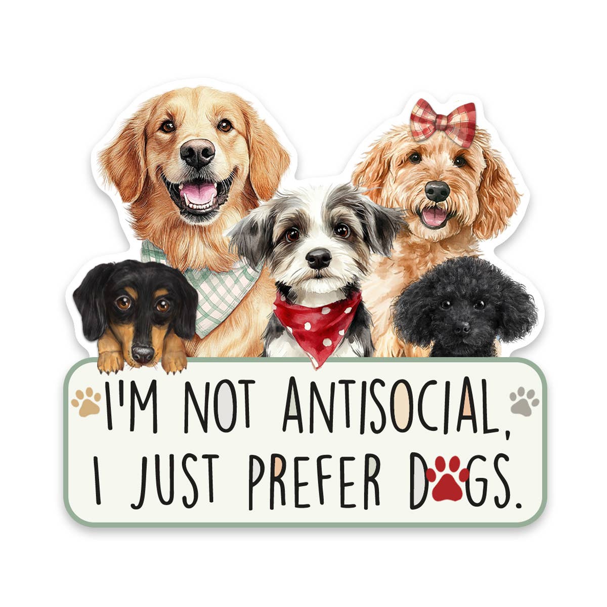 Dogs Antisocial Vinyl Sticker