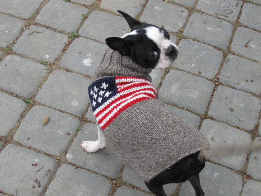 American Flag Wool Dog Sweater