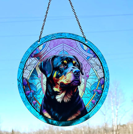 Rottweiler Suncatcher with Chain