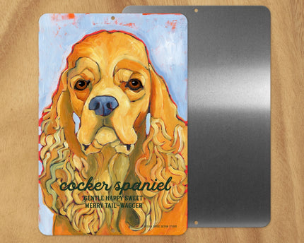 Cocker Spaniel (Cream) -UD Metal Sign