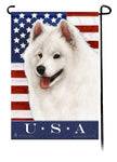 Samoyed Patriotic Garden Flag