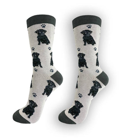 Black Pug - Unisex - Fun Novelty Dog Socks