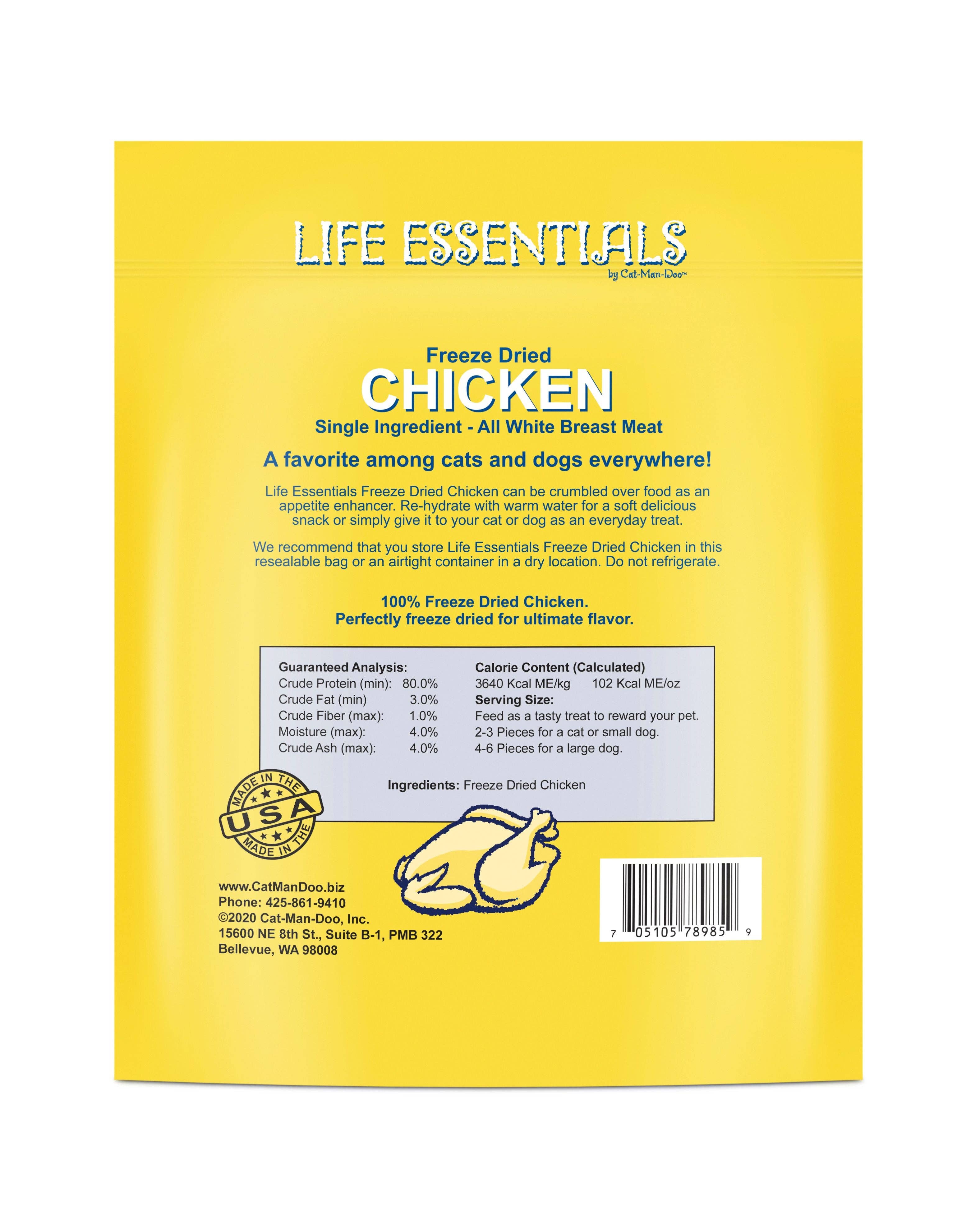 Life Essentials by Cat-Man-Doo Freeze Dried Chicken Strips - 5oz