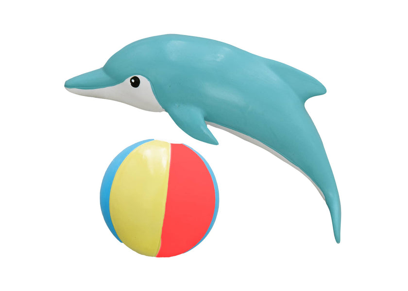 Dog Toy Dolphin and Beach Ball 2pc Latex Minipet Dog Toy Set