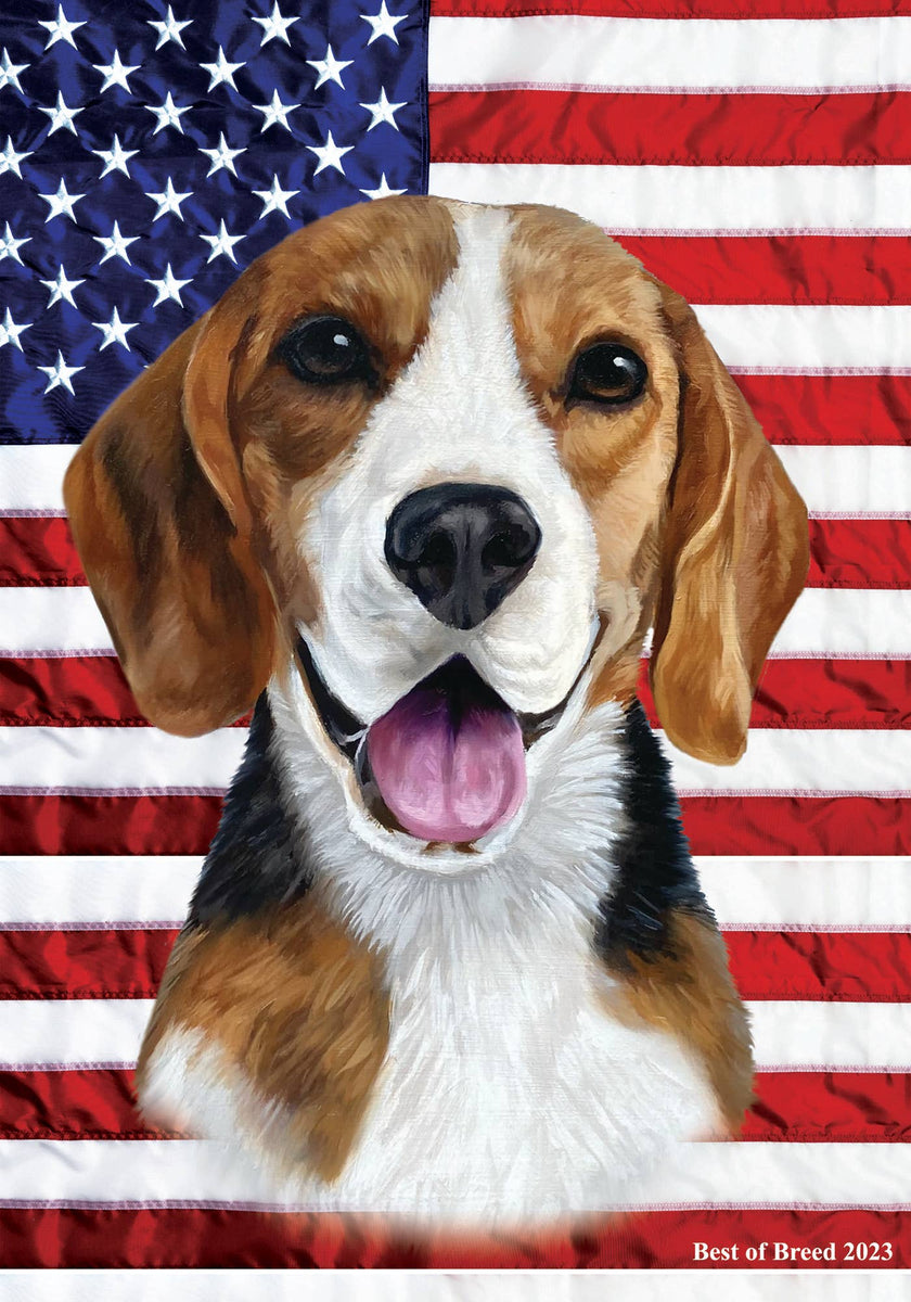 Beagle All-American III Garden Flag