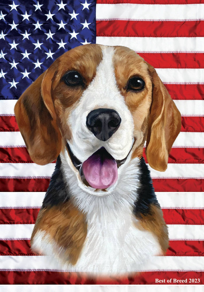 Beagle Patriotic III Garden Flag