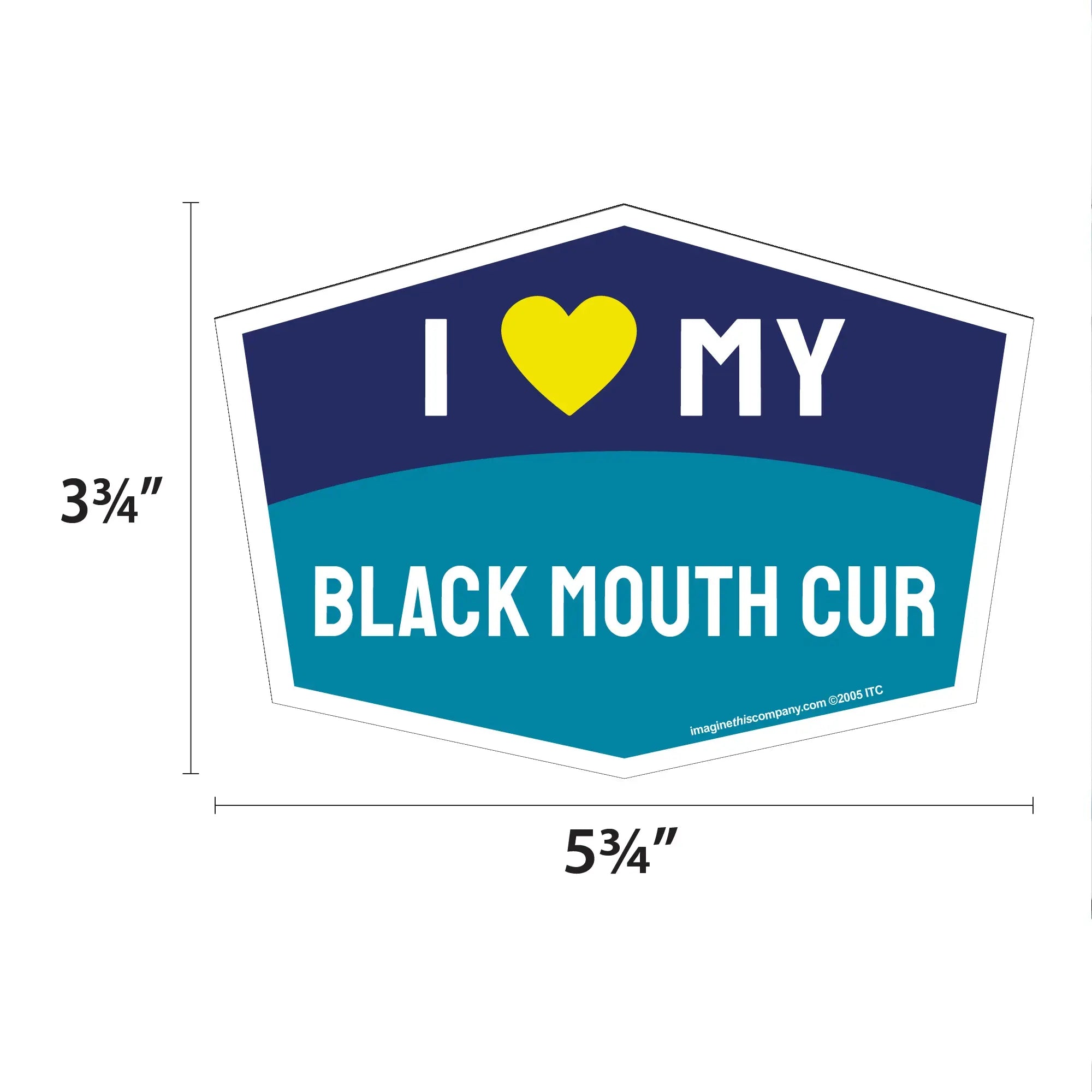 I Love My Black Mouth Cur Hexagon Shaped Magnet