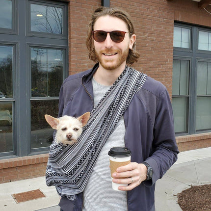 Dog Sling Woven Salt & Pepper Design