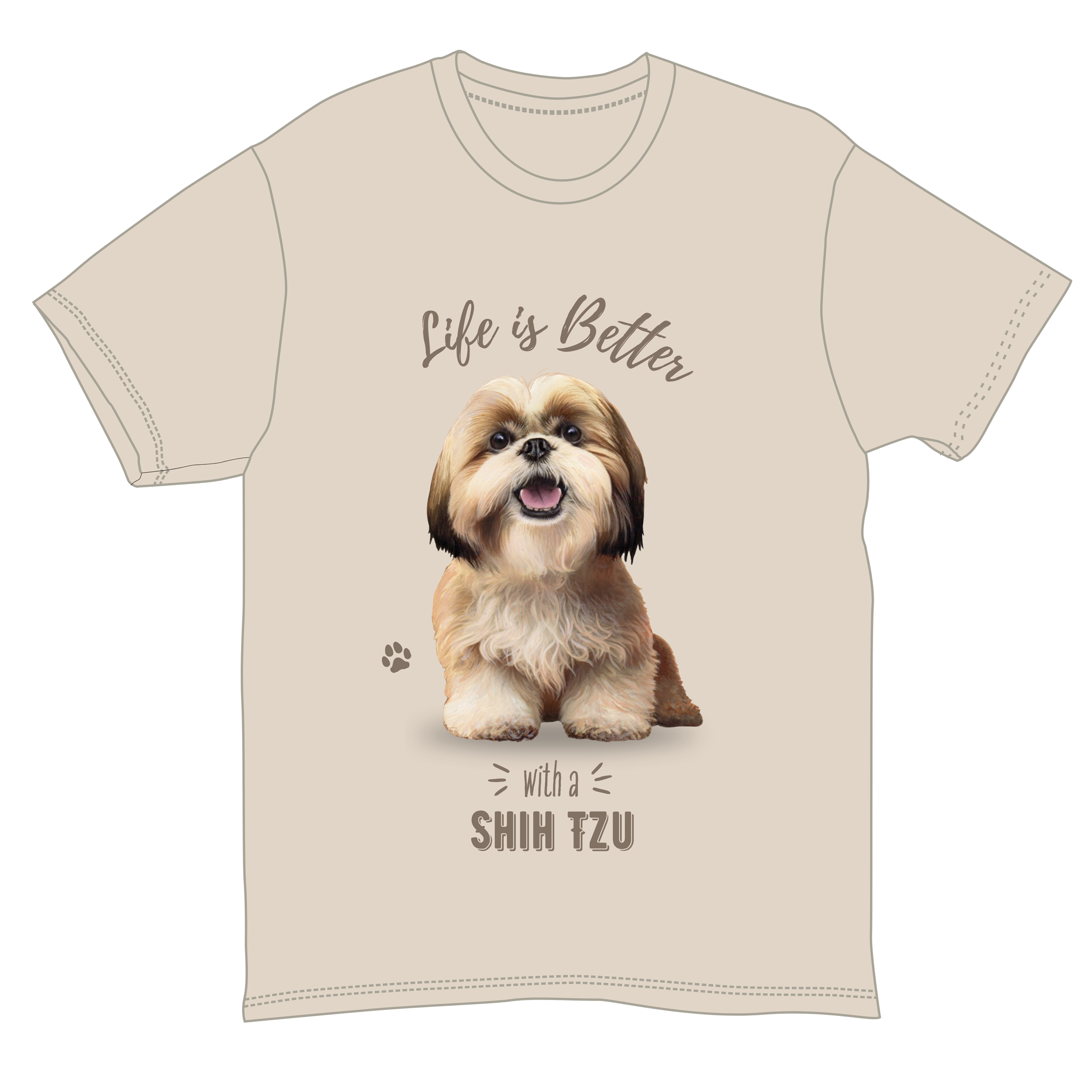 Shih Tzu Tan Dog Tee Shirt Unisex