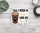 Coffee And My Dog Sticker Vinyl Decal